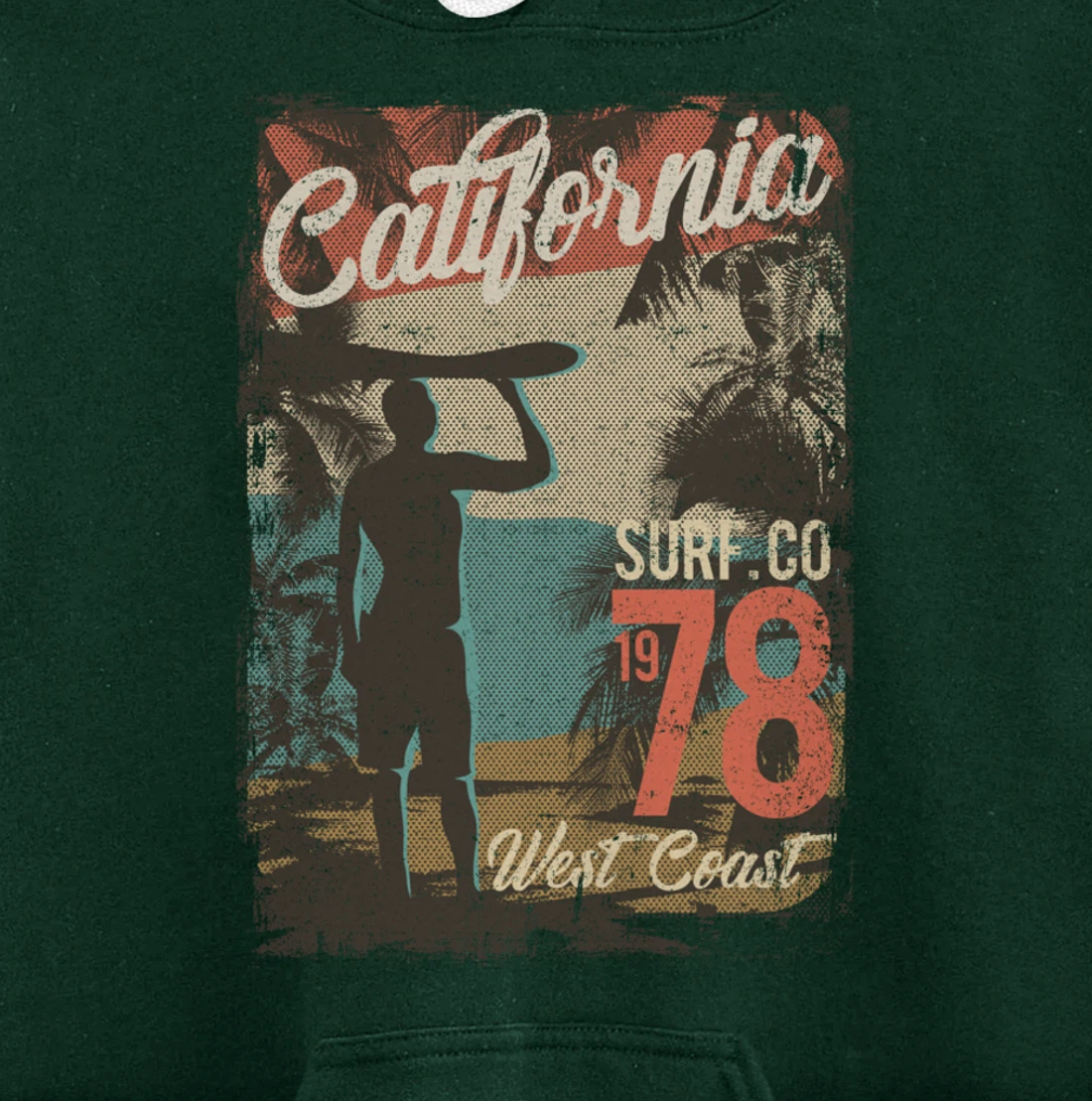 California Retro Surfing West Coast 1978 Pullover Hoodie