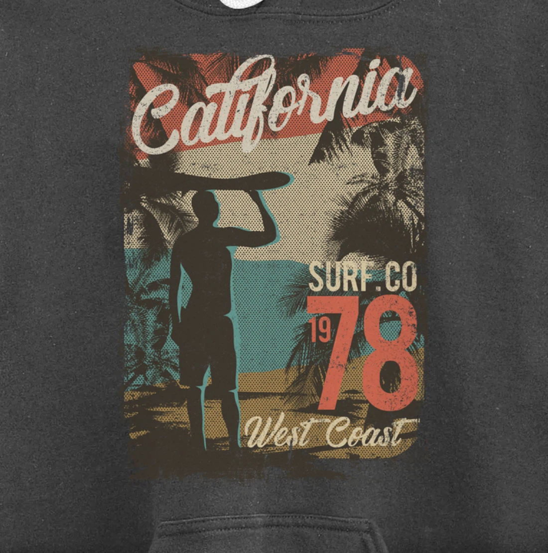 California Retro Surfing West Coast 1978 Pullover Hoodie