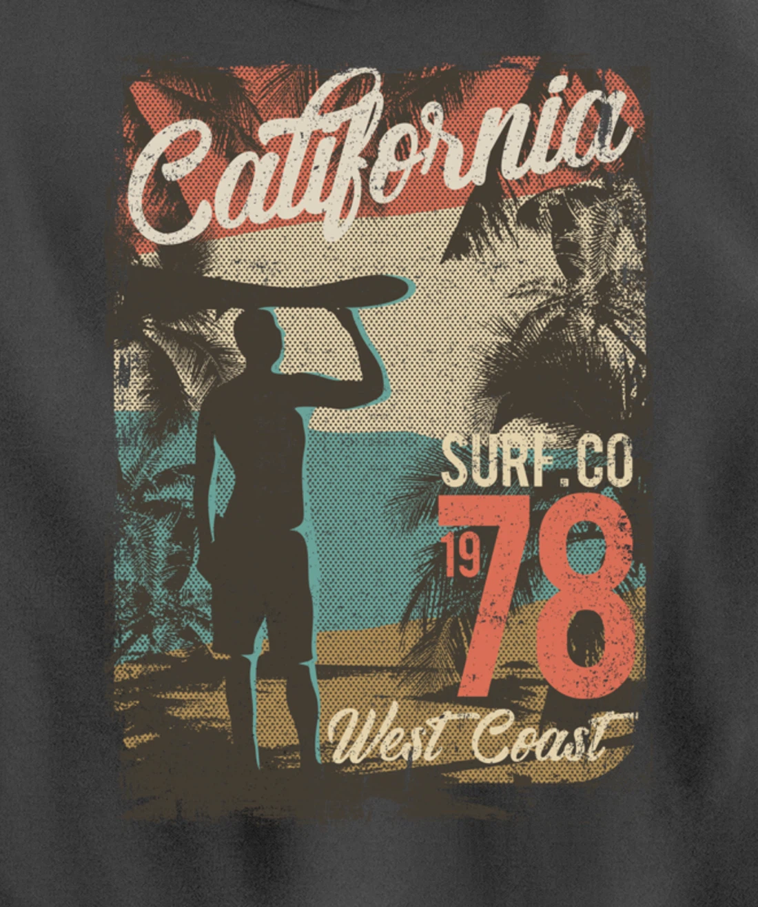 California Retro Surfing West Coast 1978 Pullover Hoodie