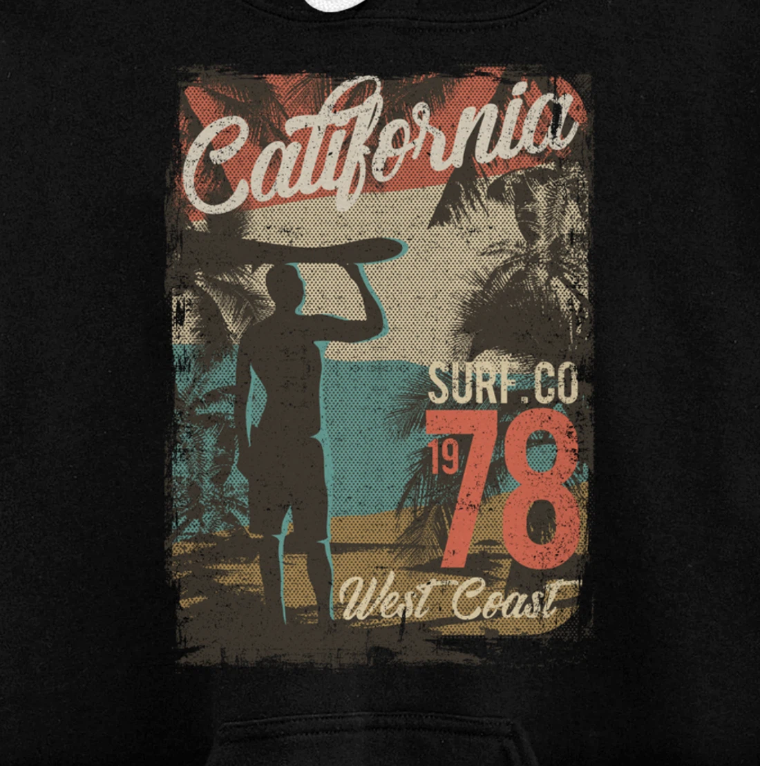 California Retro Surfing West Coast 1978 Pullover Hoodie