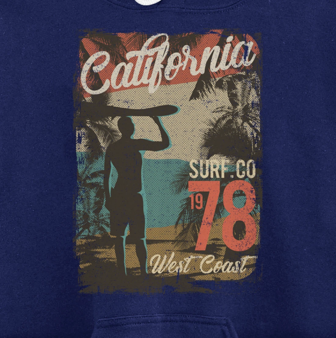 California Retro Surfing West Coast 1978 Pullover Hoodie
