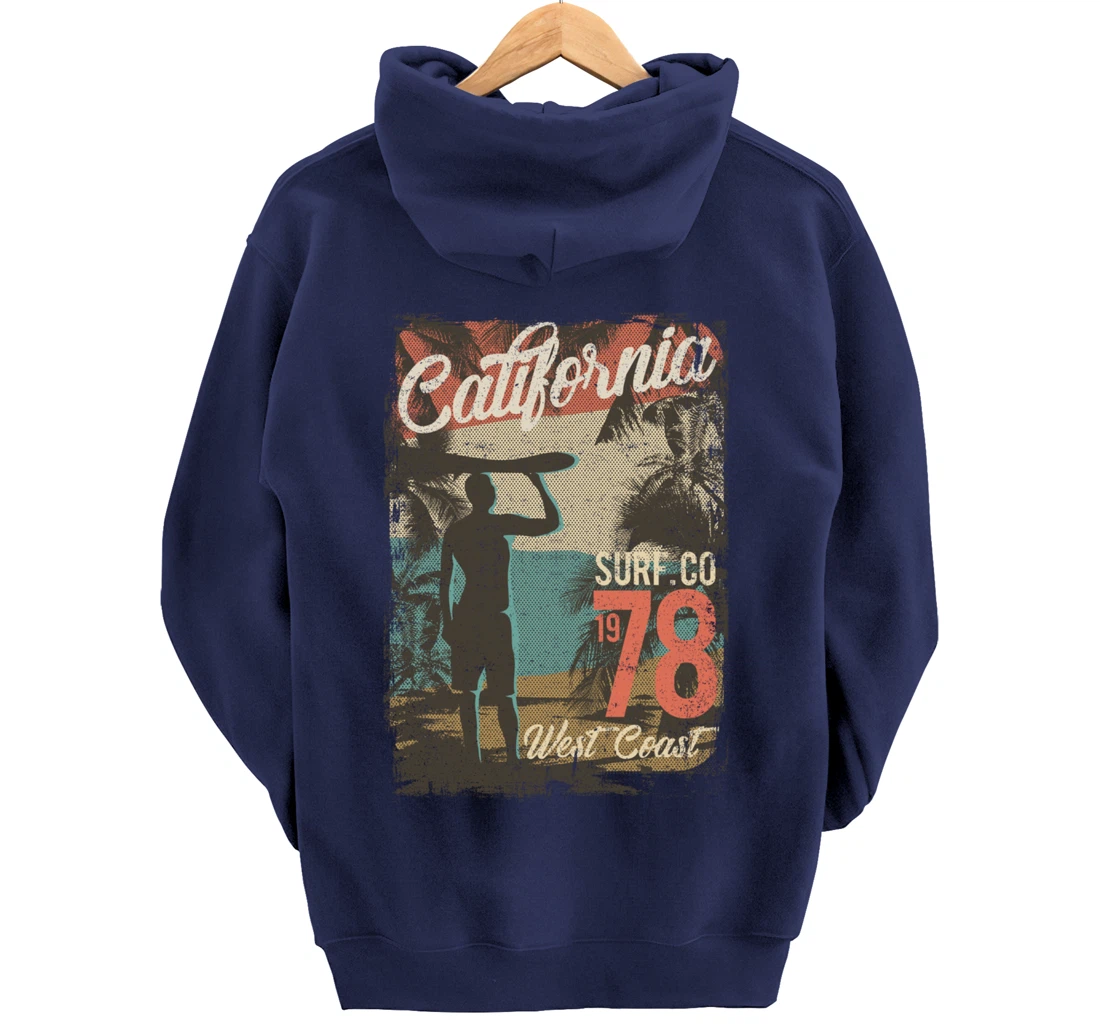 California Retro Surfing West Coast 1978 Pullover Hoodie
