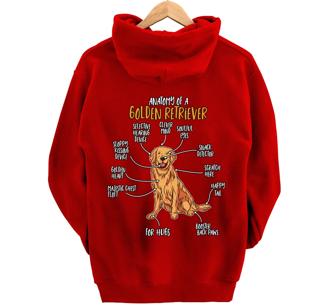 Golden Retriever Gift Stuff Anatomy Of A Golden Retriever Pullover Hoodie