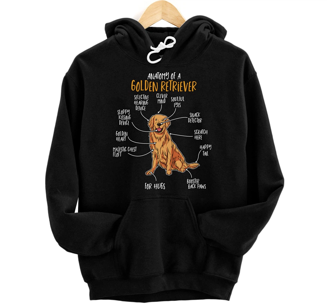 Golden Retriever Gift Stuff Anatomy Of A Golden Retriever Pullover Hoodie