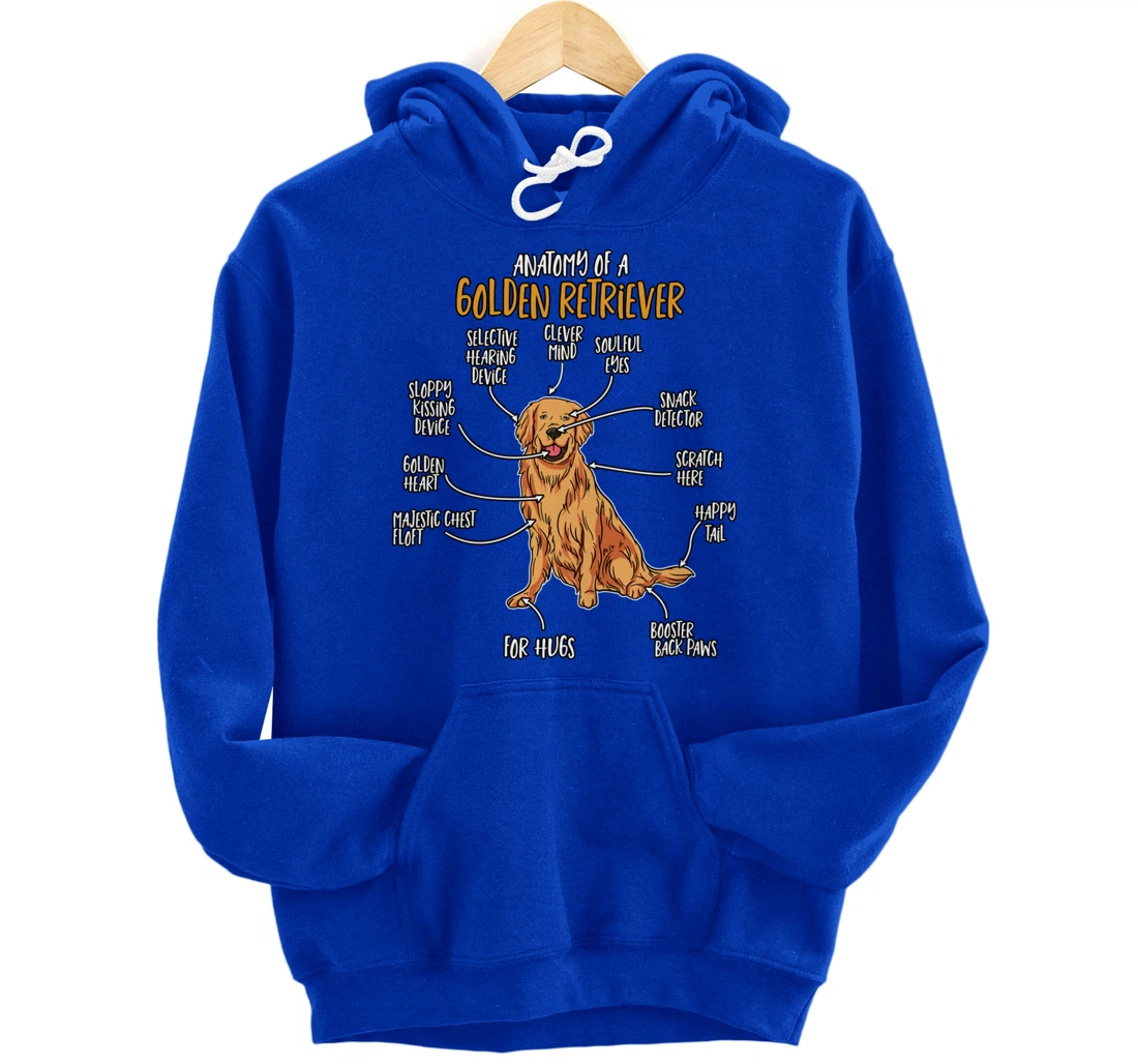 Golden Retriever Gift Stuff Anatomy Of A Golden Retriever Pullover Hoodie
