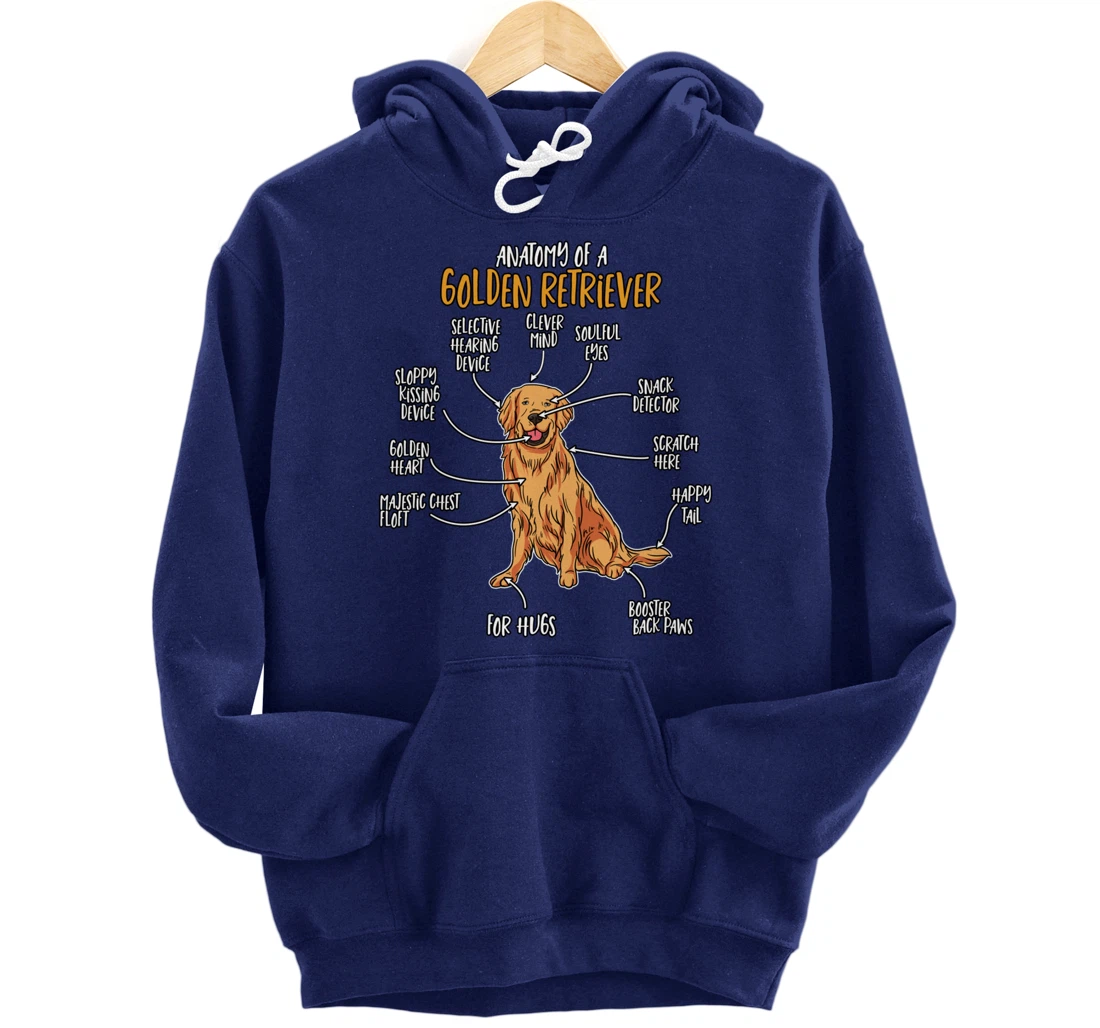 Golden Retriever Gift Stuff Anatomy Of A Golden Retriever Pullover Hoodie