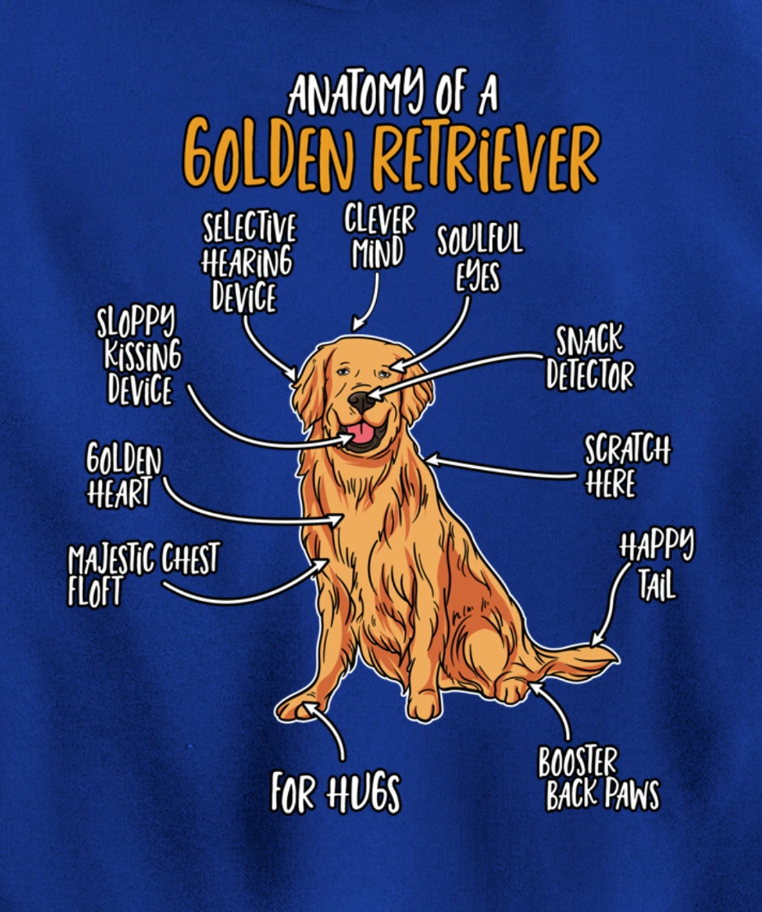 Golden Retriever Gift Stuff Anatomy Of A Golden Retriever Pullover Hoodie
