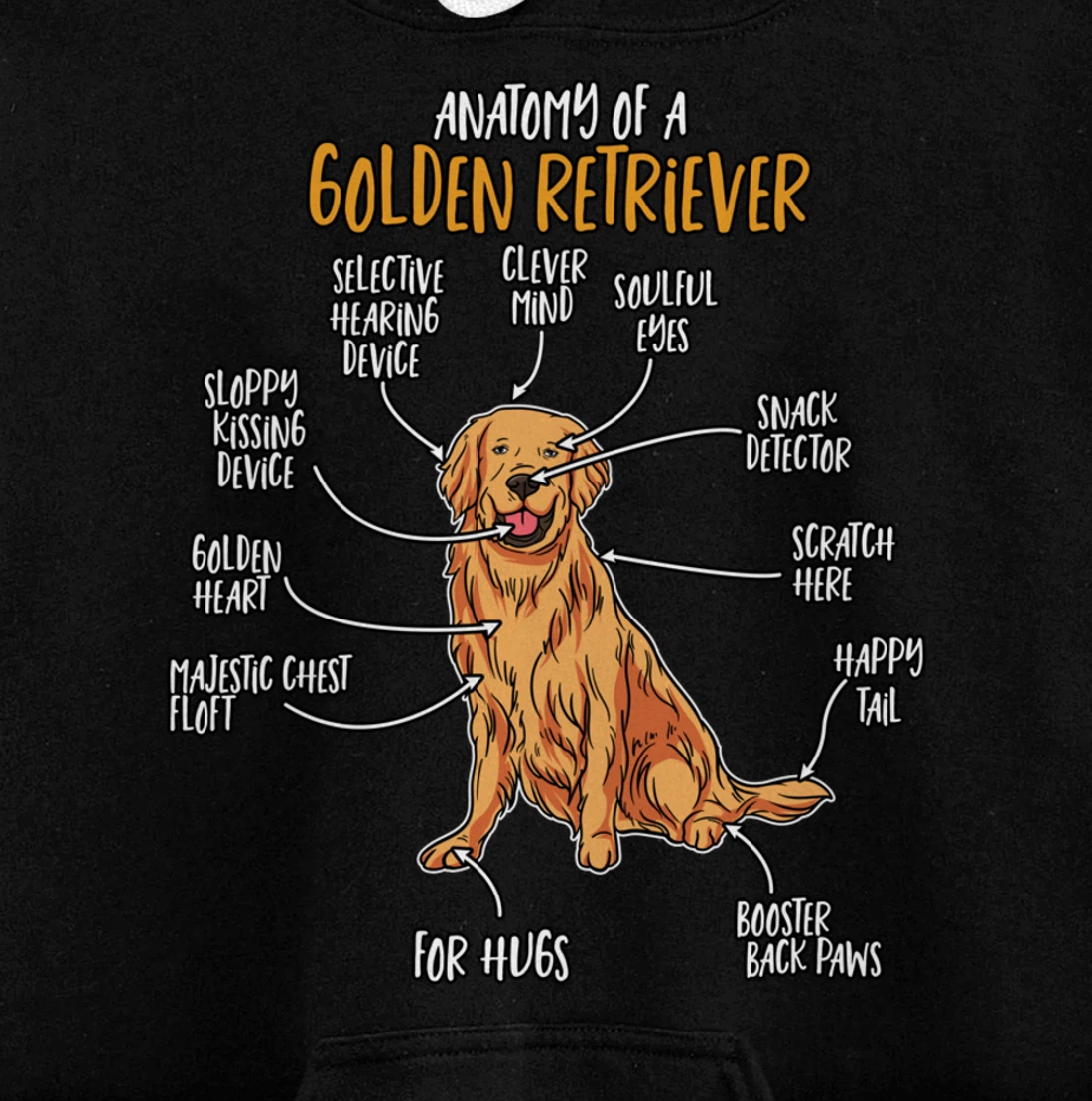 Golden Retriever Gift Stuff Anatomy Of A Golden Retriever Pullover Hoodie