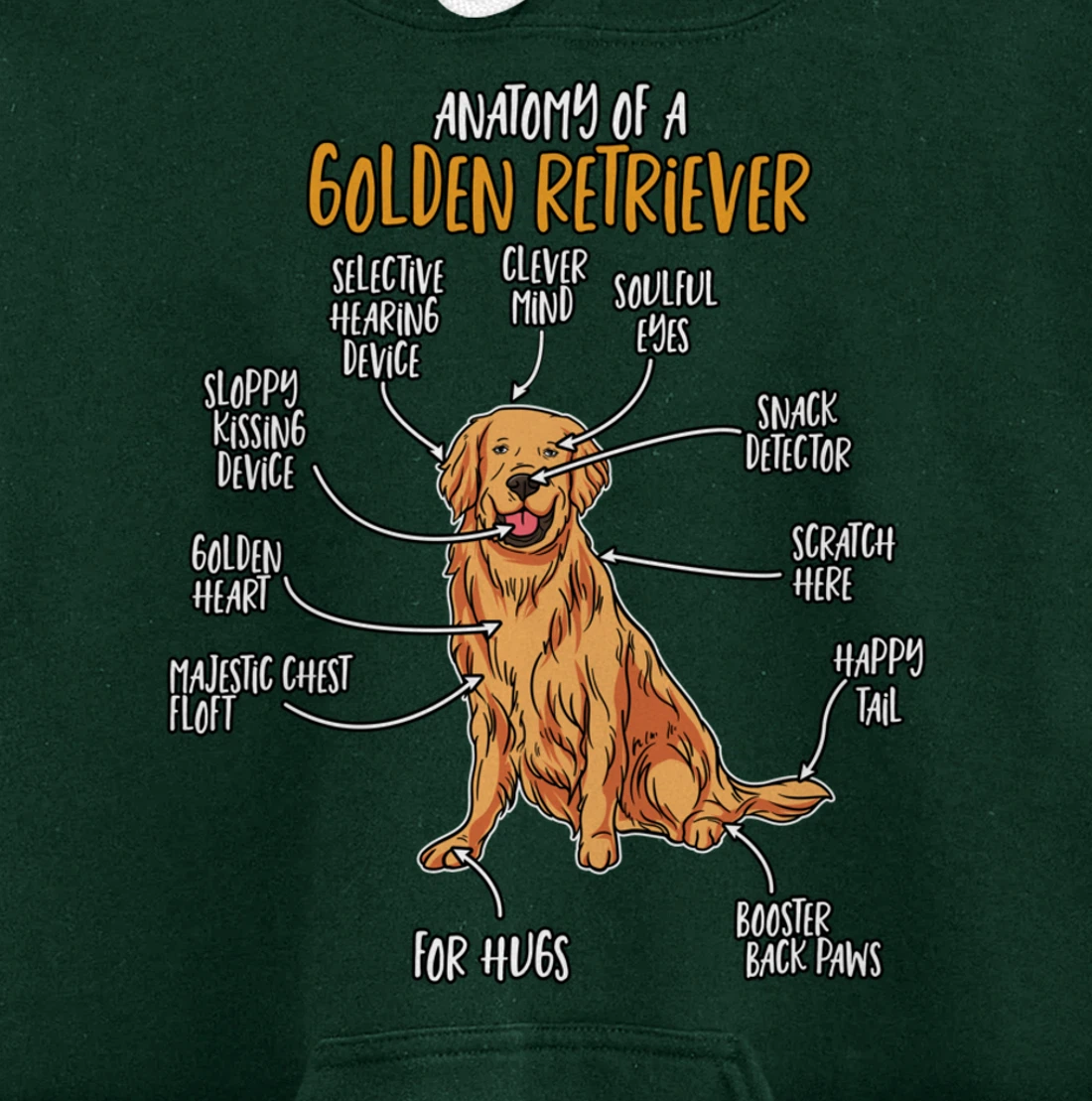 Golden Retriever Gift Stuff Anatomy Of A Golden Retriever Pullover Hoodie