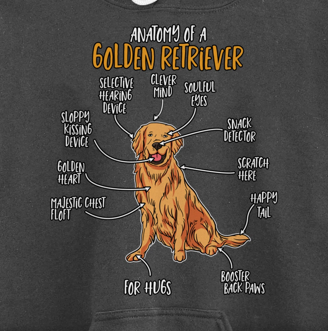 Golden Retriever Gift Stuff Anatomy Of A Golden Retriever Pullover Hoodie