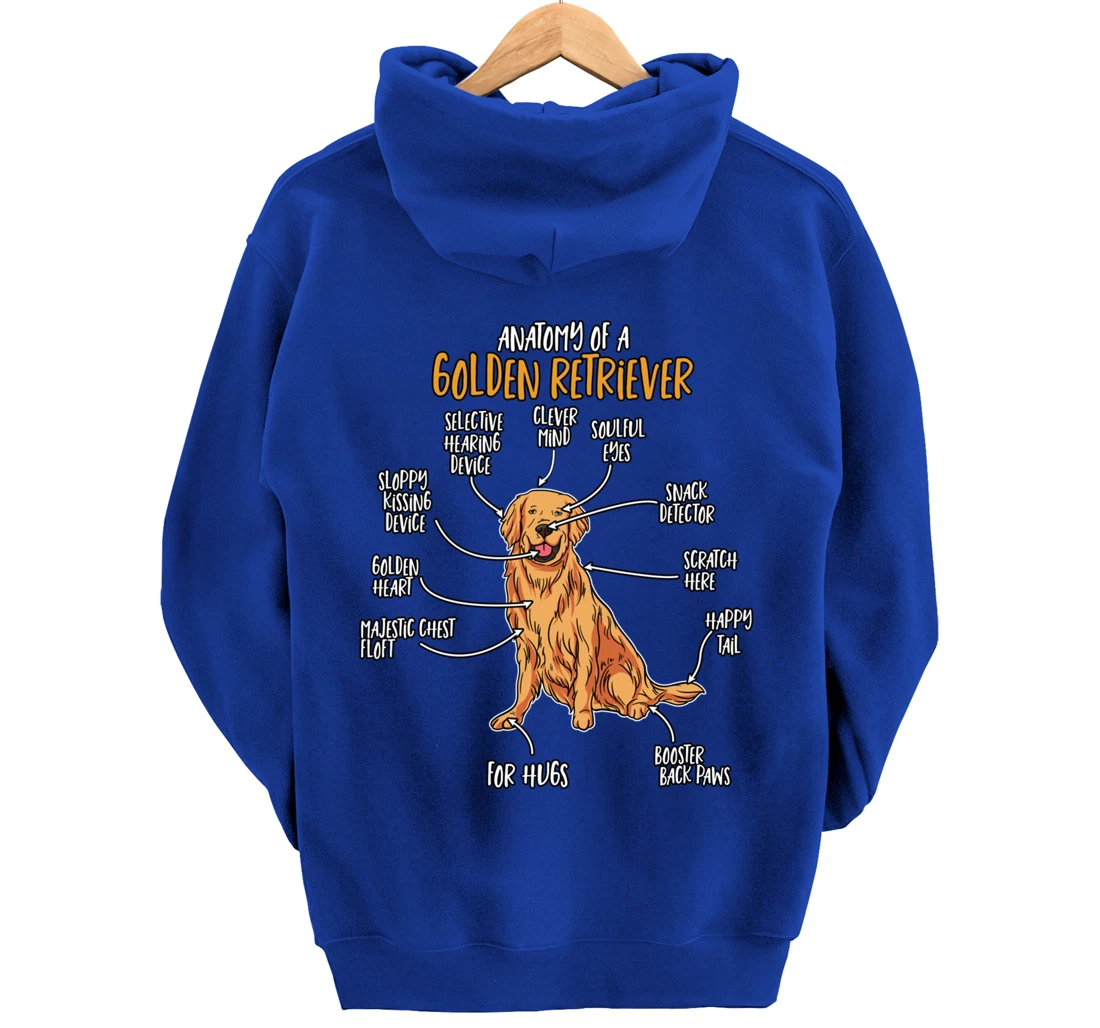 Golden Retriever Gift Stuff Anatomy Of A Golden Retriever Pullover Hoodie