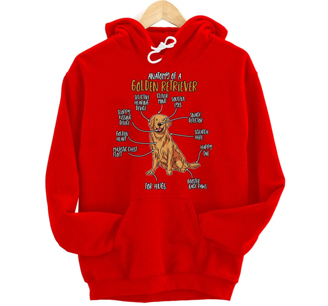 Golden Retriever Gift Stuff Anatomy Of A Golden Retriever Pullover Hoodie