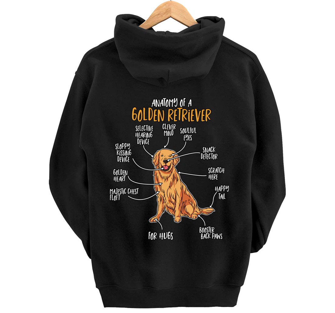 Golden Retriever Gift Stuff Anatomy Of A Golden Retriever Pullover Hoodie
