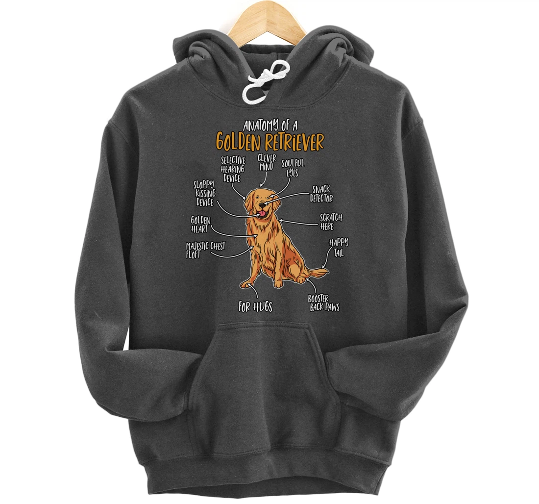 Golden Retriever Gift Stuff Anatomy Of A Golden Retriever Pullover Hoodie