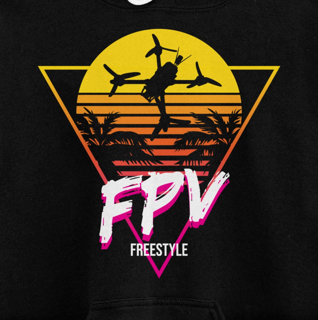 Retro Freestyle FPV Racing Drone Pilot Acro Quadcopter Pullover Hoodie