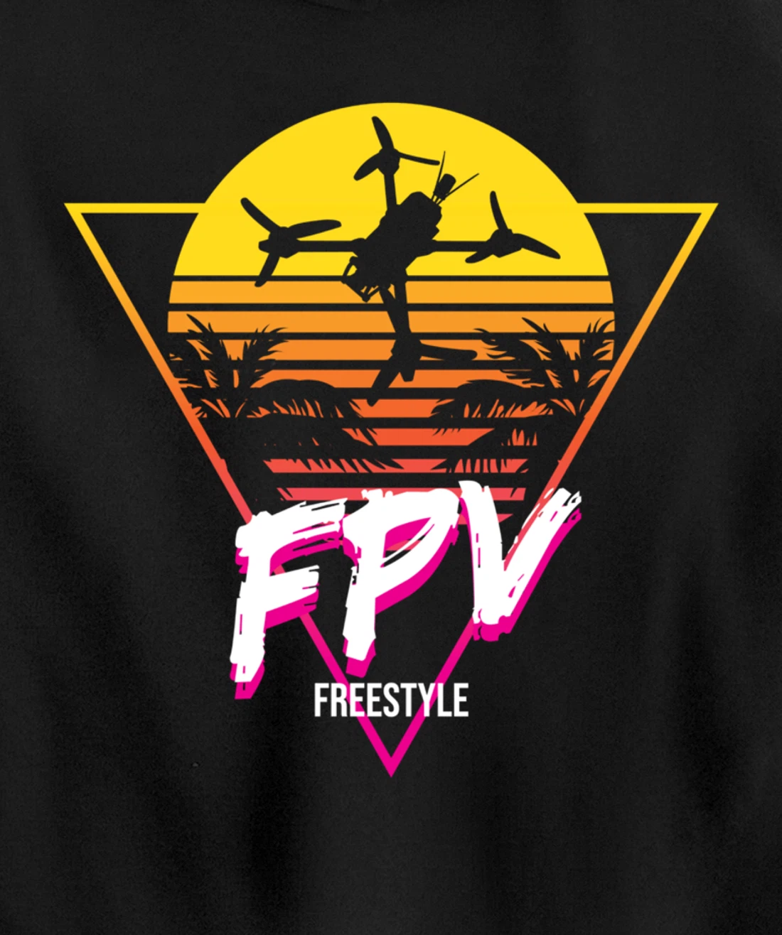 Retro Freestyle FPV Racing Drone Pilot Acro Quadcopter Pullover Hoodie