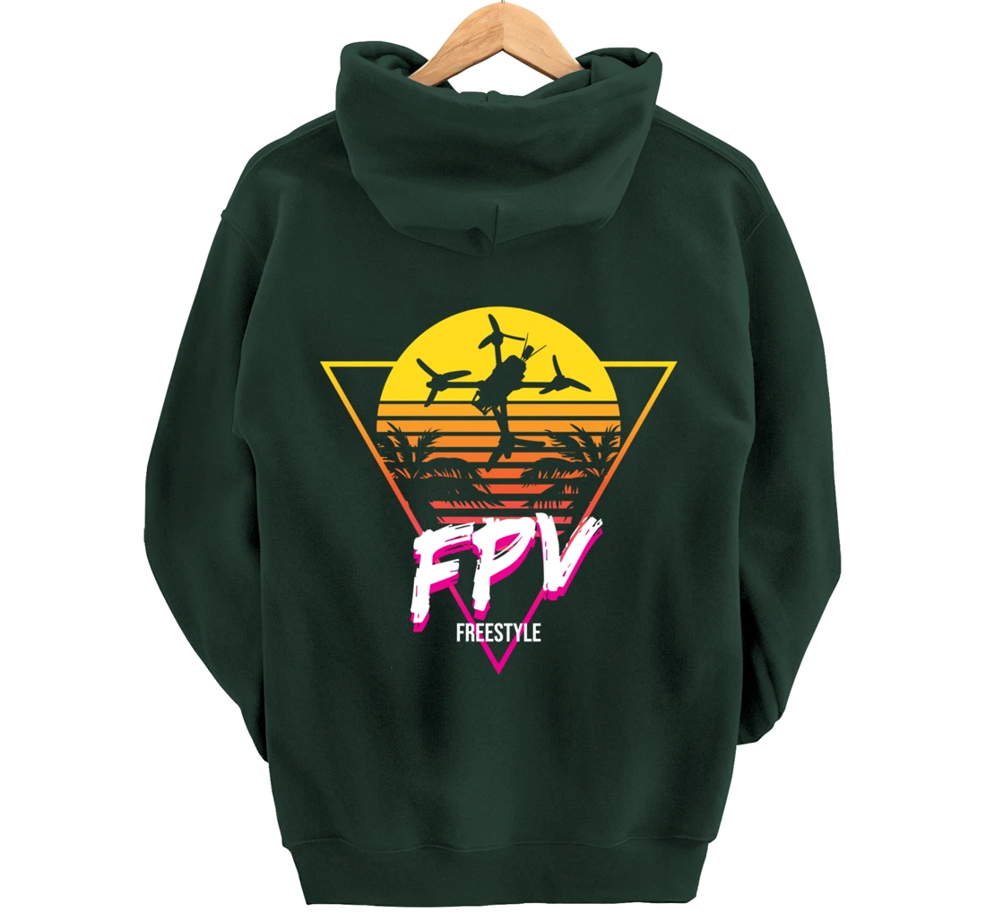 Retro Freestyle FPV Racing Drone Pilot Acro Quadcopter Pullover Hoodie
