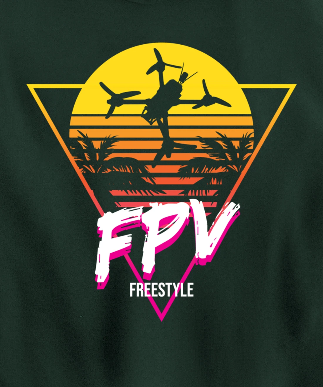 Retro Freestyle FPV Racing Drone Pilot Acro Quadcopter Pullover Hoodie