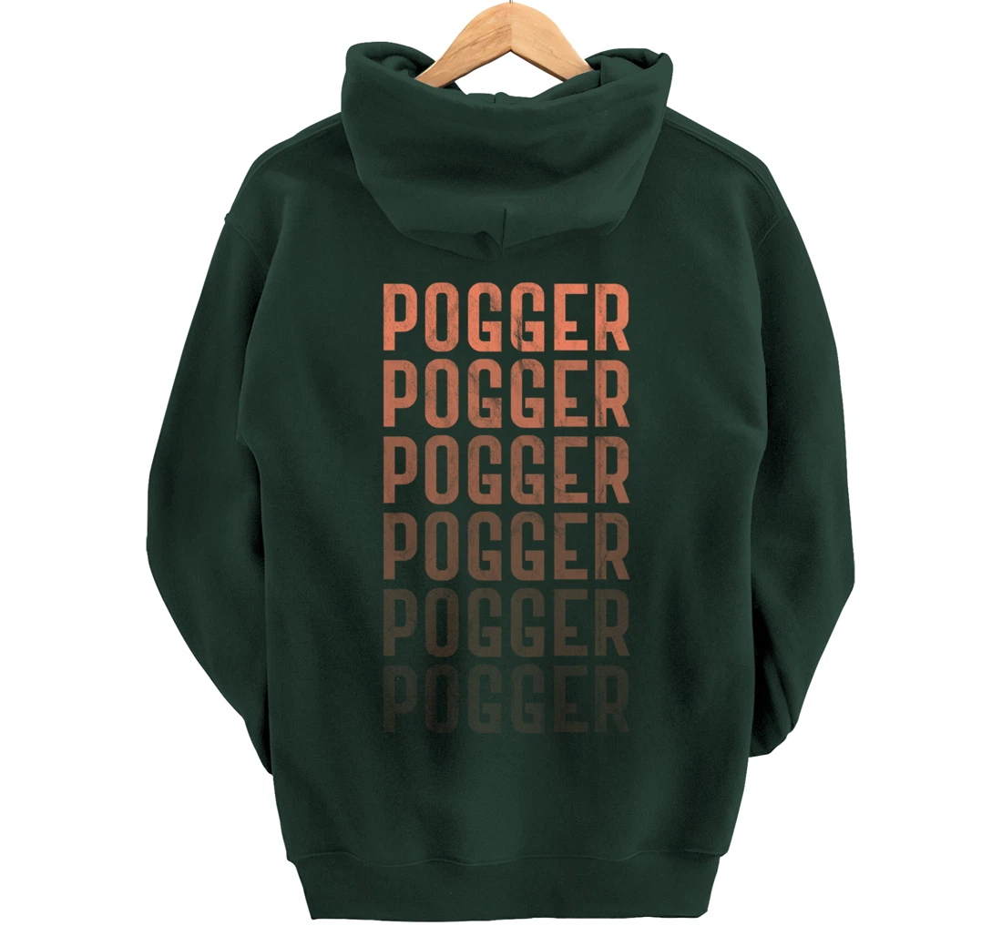 Pogger Pogger Pogger Meme Funny Stream Retro Graphic Pullover Hoodie