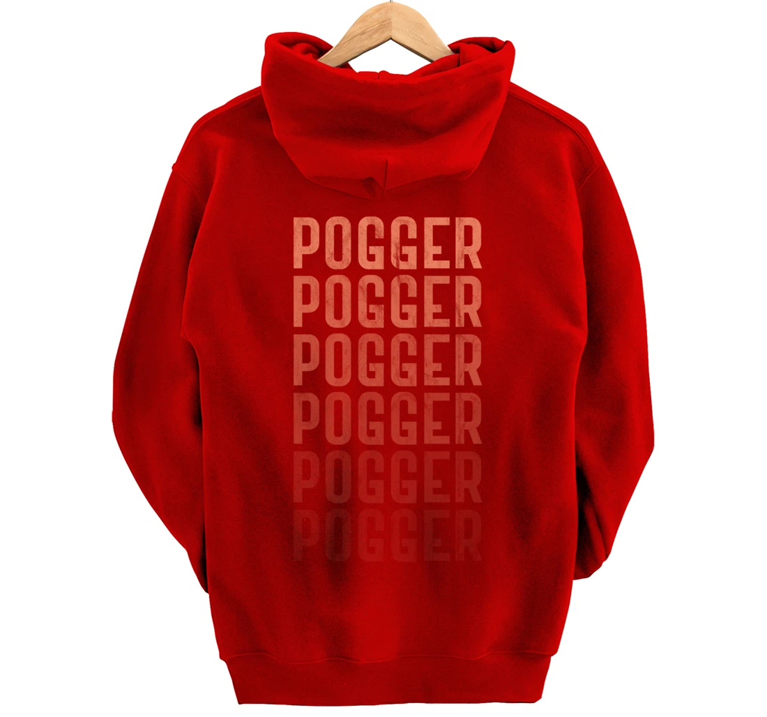 Pogger Pogger Pogger Meme Funny Stream Retro Graphic Pullover Hoodie