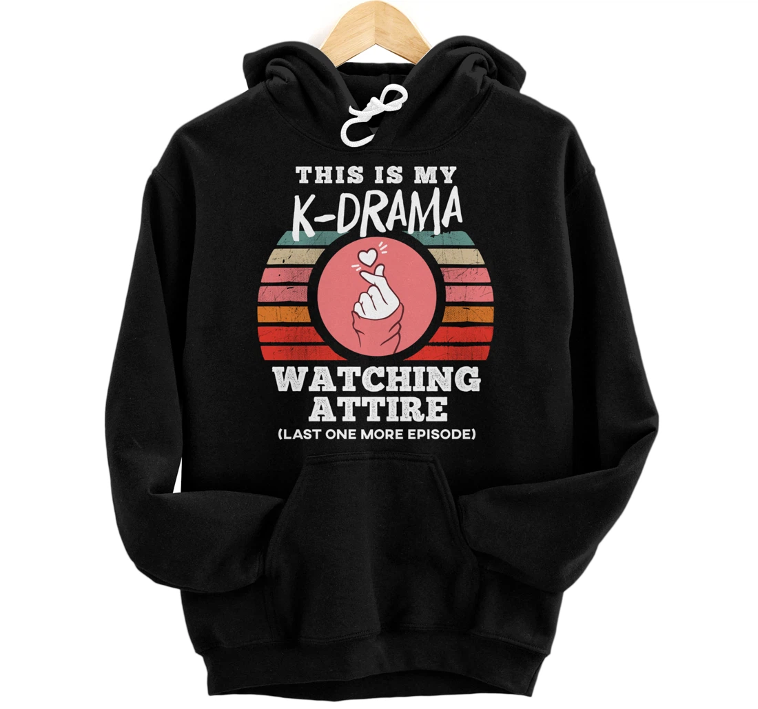 This is My K-Drama Watching Attire Funny Korean Heart Sign Pullover Hoodie