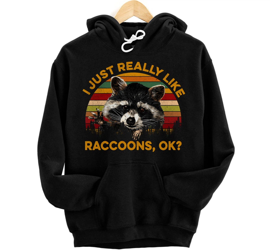 I Just Really Like Raccoons, OK? Lover Gift Raccoon Love Pullover Hoodie