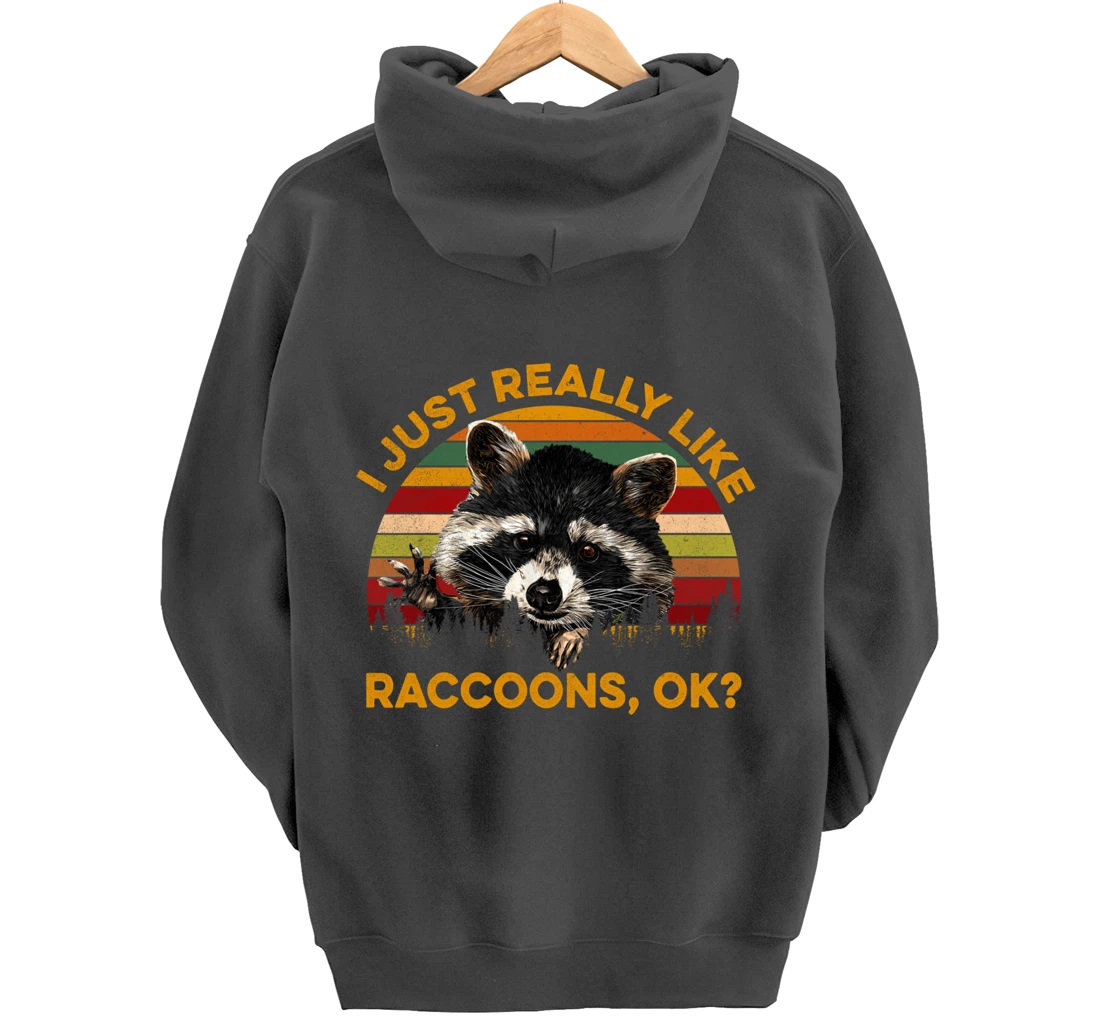 I Just Really Like Raccoons, OK? Lover Gift Raccoon Love Pullover Hoodie