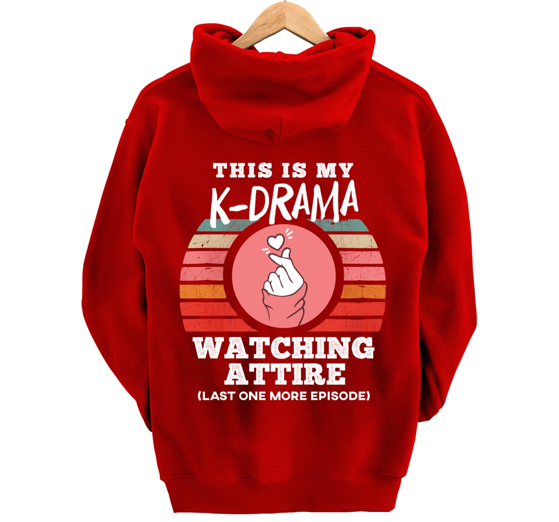 This is My K-Drama Watching Attire Funny Korean Heart Sign Pullover Hoodie