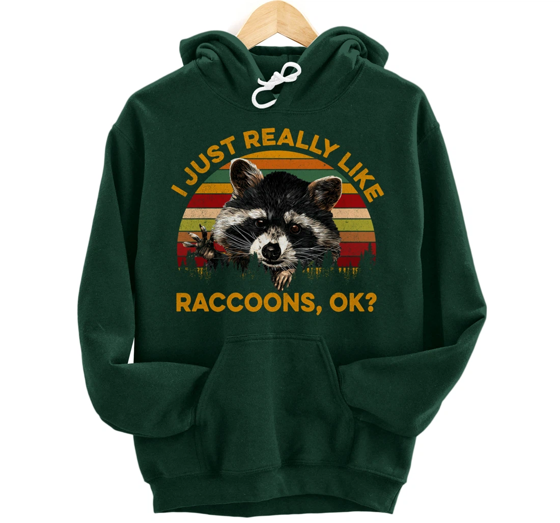 I Just Really Like Raccoons, OK? Lover Gift Raccoon Love Pullover Hoodie