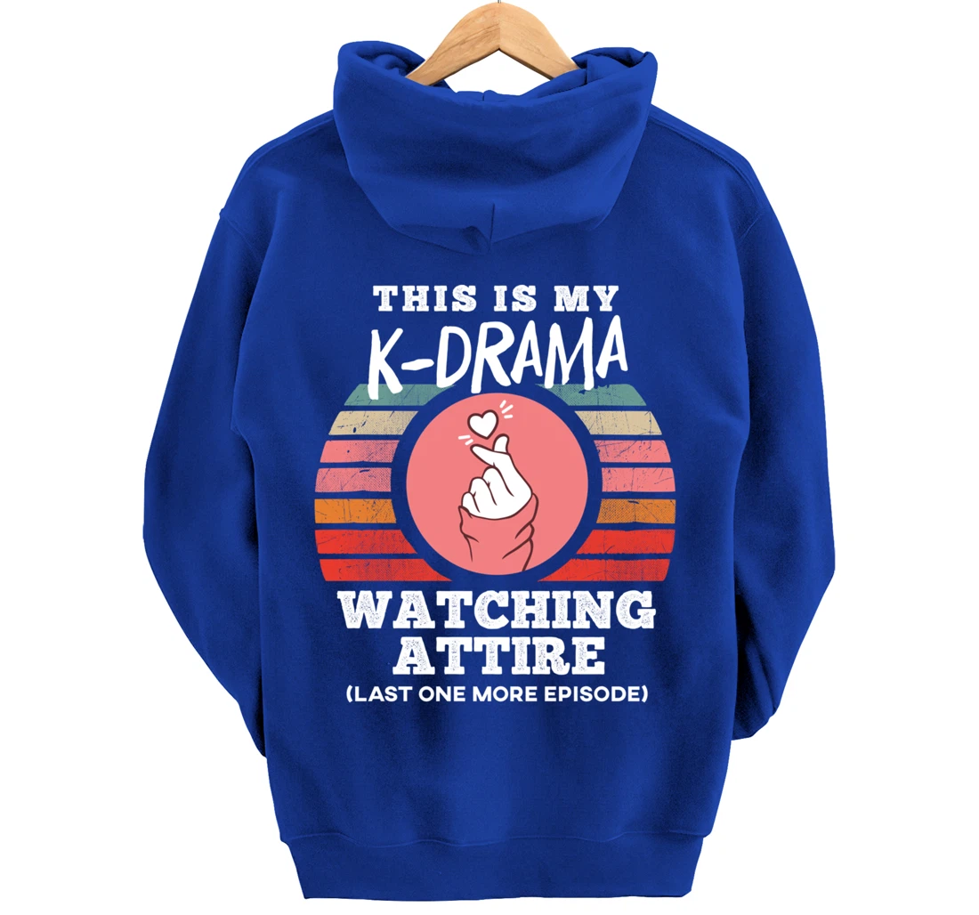 This is My K-Drama Watching Attire Funny Korean Heart Sign Pullover Hoodie