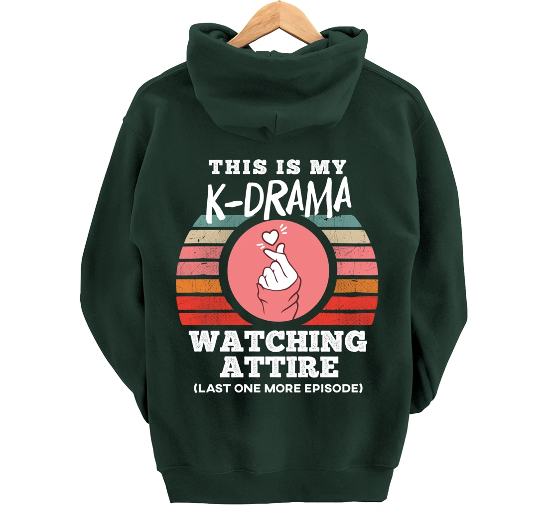 This is My K-Drama Watching Attire Funny Korean Heart Sign Pullover Hoodie