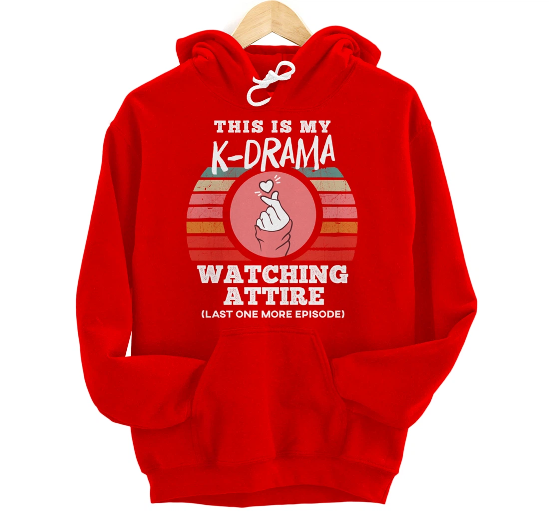 This is My K-Drama Watching Attire Funny Korean Heart Sign Pullover Hoodie
