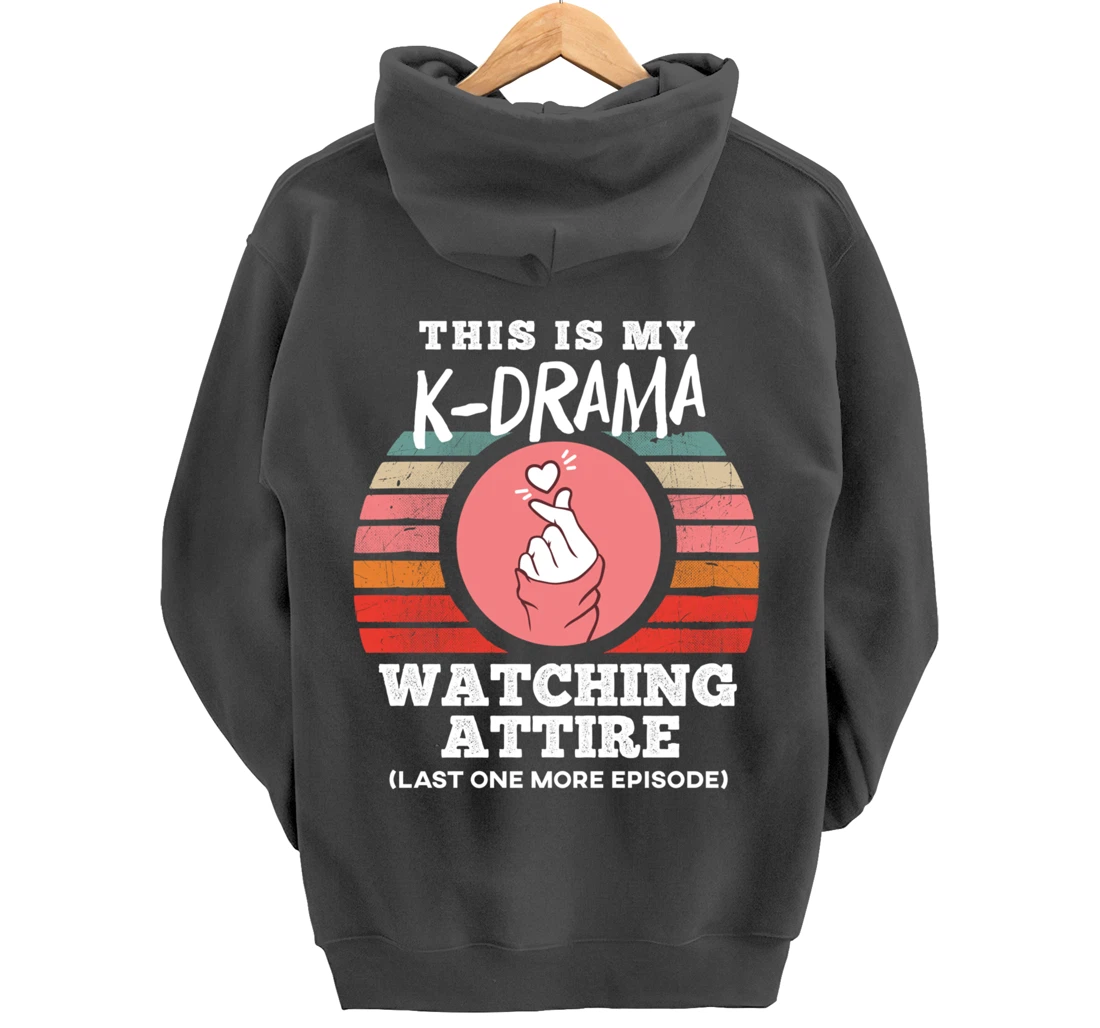 This is My K-Drama Watching Attire Funny Korean Heart Sign Pullover Hoodie