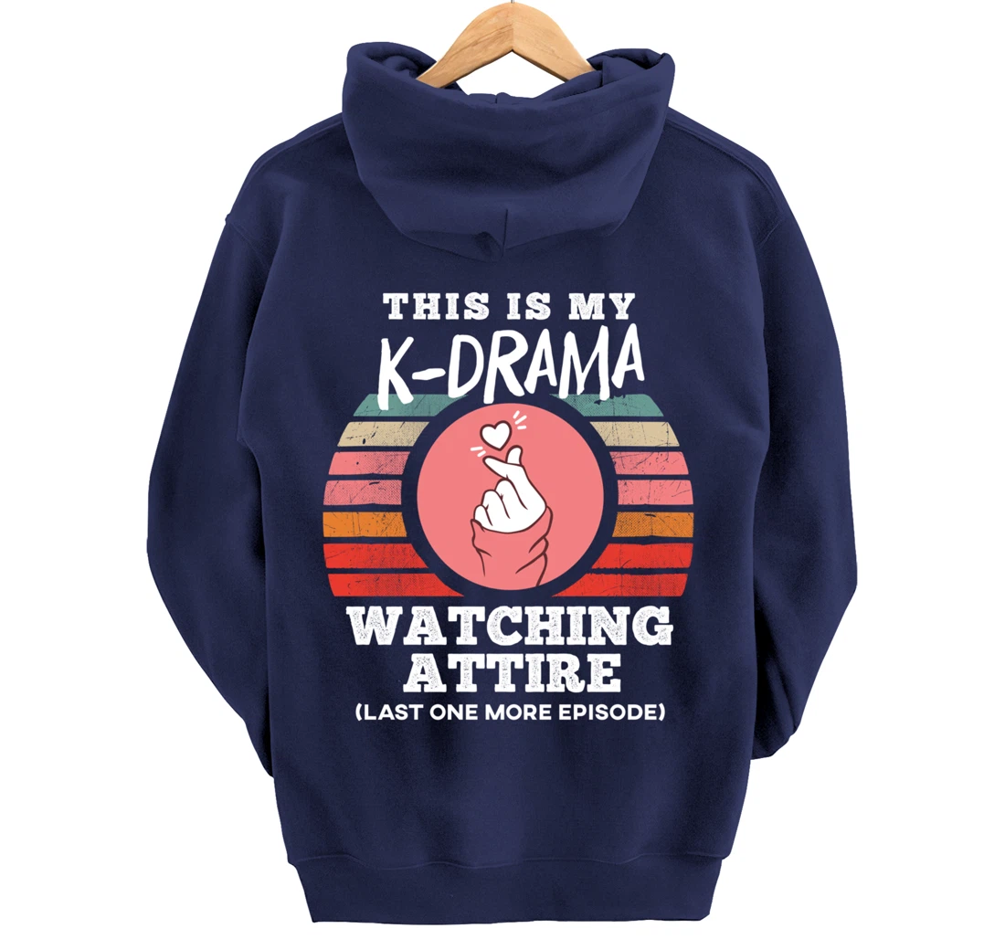 This is My K-Drama Watching Attire Funny Korean Heart Sign Pullover Hoodie