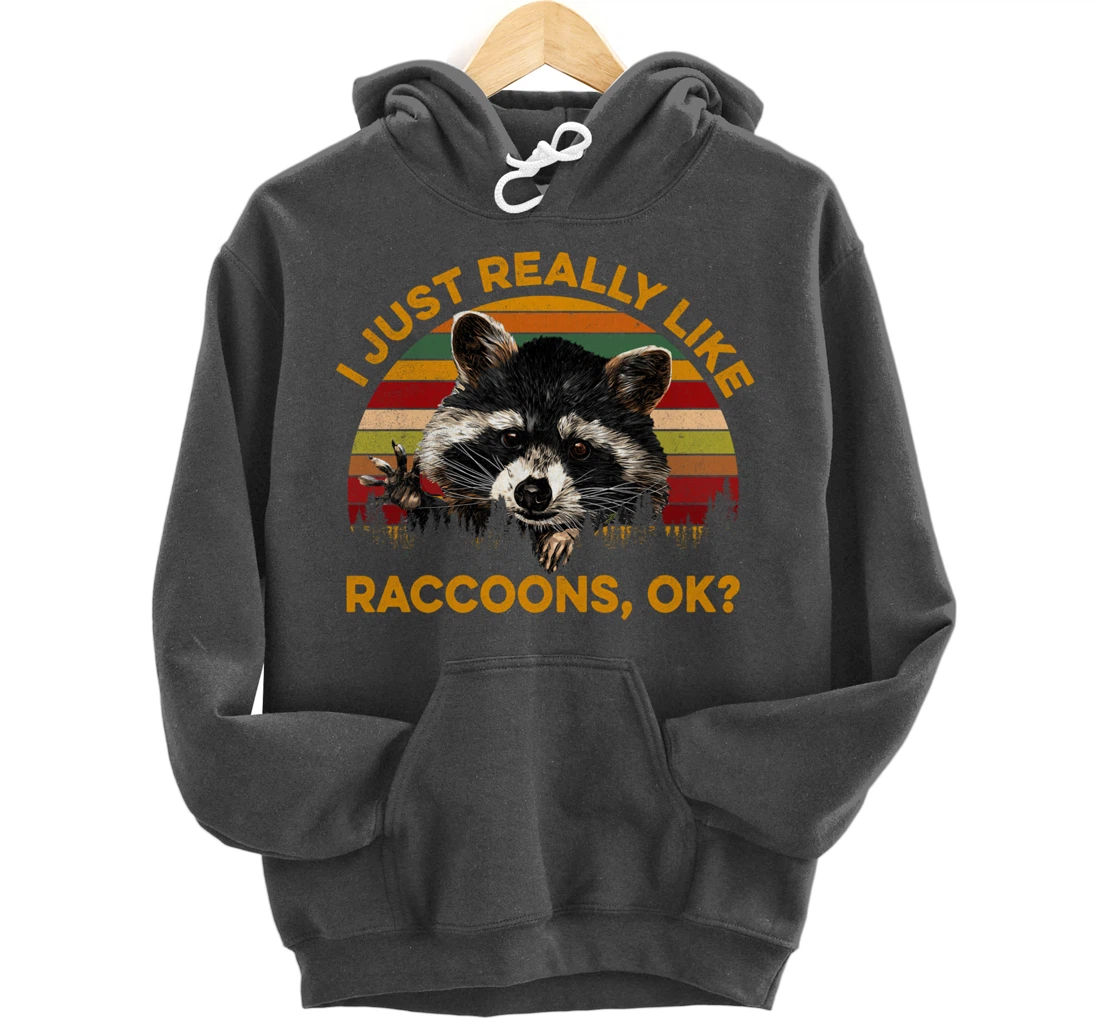I Just Really Like Raccoons, OK? Lover Gift Raccoon Love Pullover Hoodie