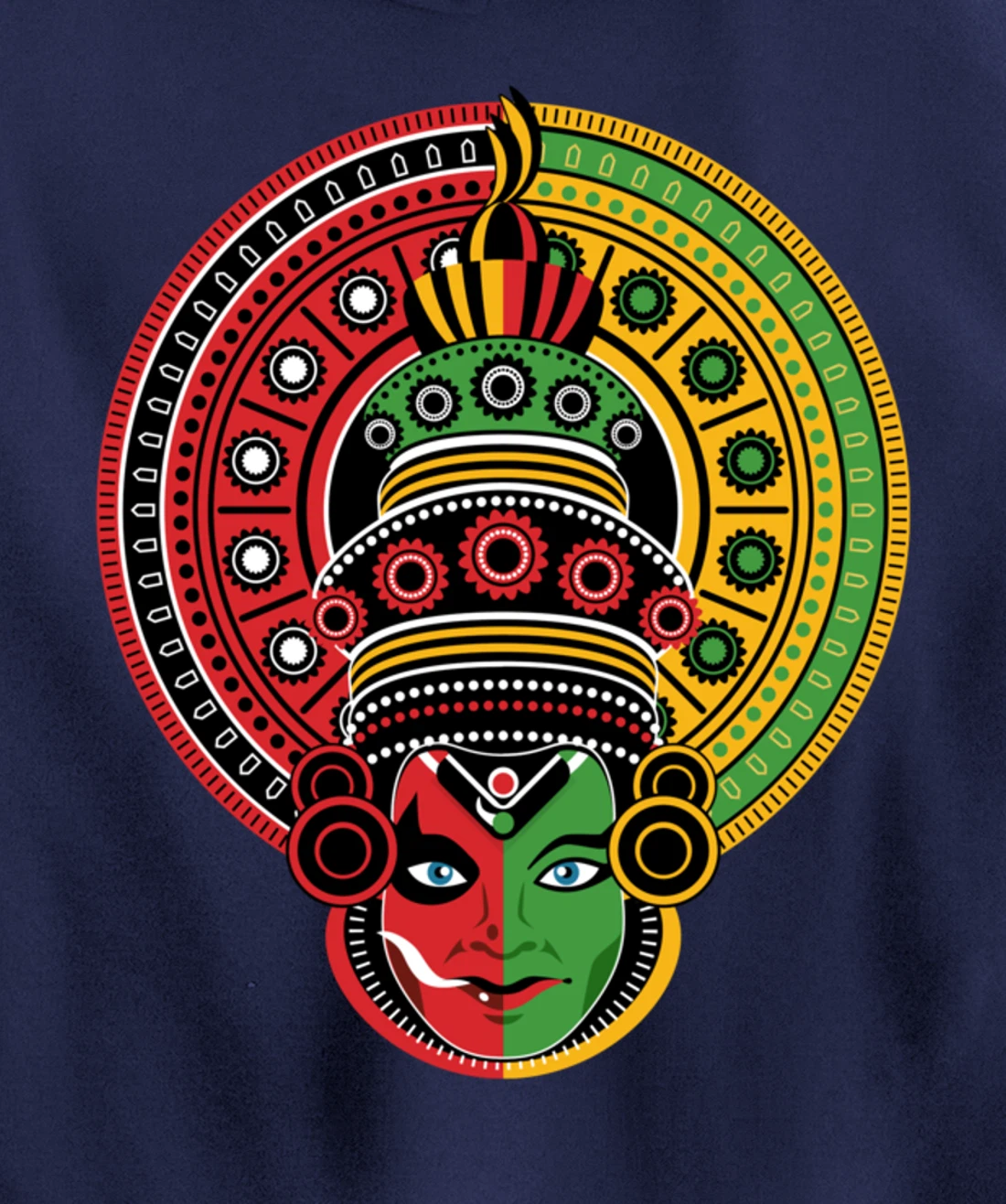 Kerala Culture The Two Faces of Theyyam And Kathakali Pullover Hoodie