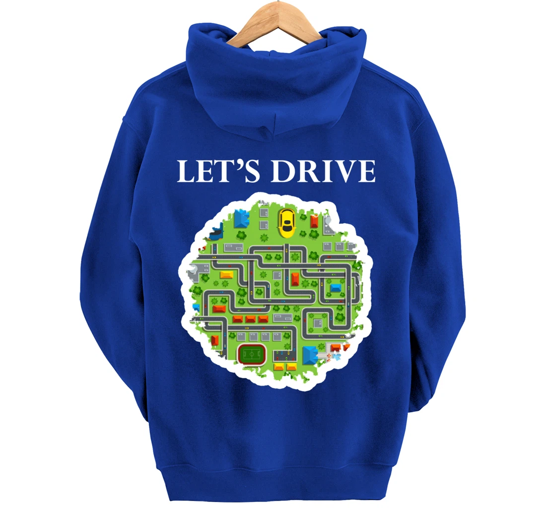 Play Car Mat Drive Cars Roads And Streets Pullover Hoodie