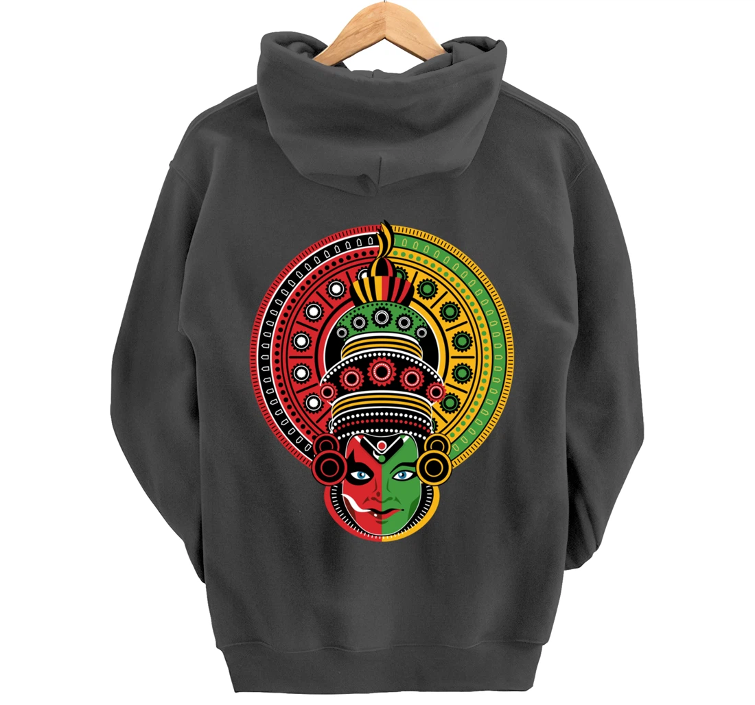 Kerala Culture The Two Faces of Theyyam And Kathakali Pullover Hoodie