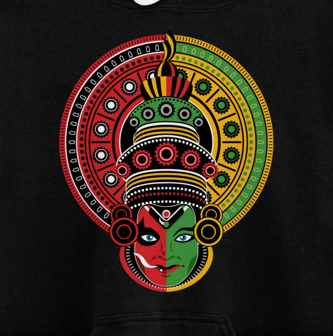 Kerala Culture The Two Faces of Theyyam And Kathakali Pullover Hoodie