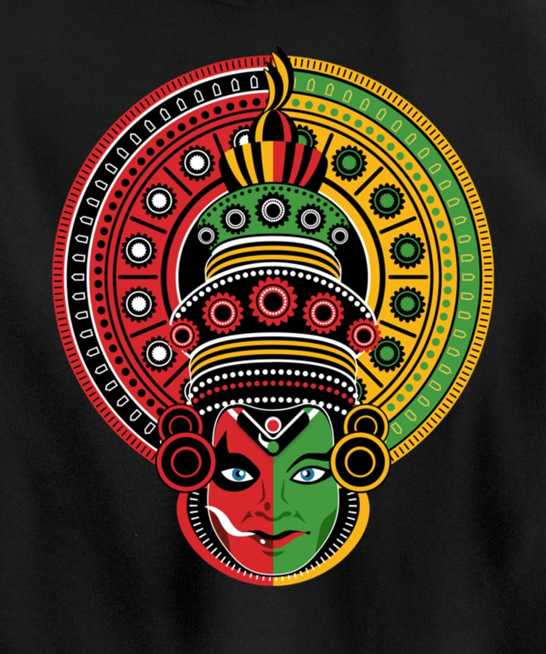 Kerala Culture The Two Faces of Theyyam And Kathakali Pullover Hoodie