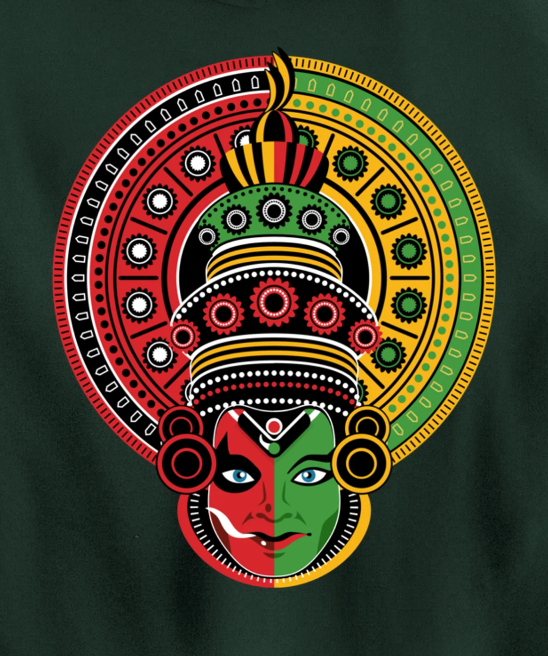 Kerala Culture The Two Faces of Theyyam And Kathakali Pullover Hoodie