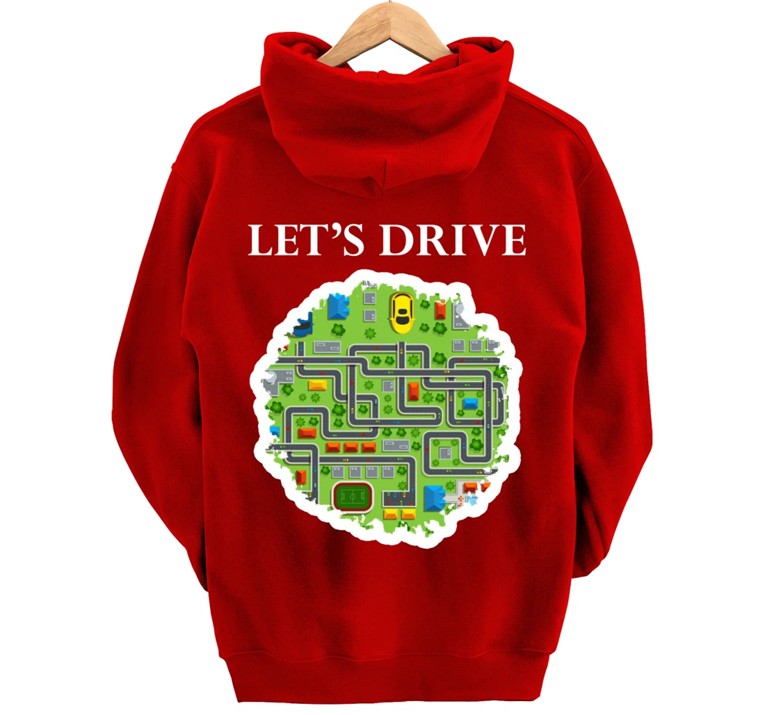 Play Car Mat Drive Cars Roads And Streets Pullover Hoodie