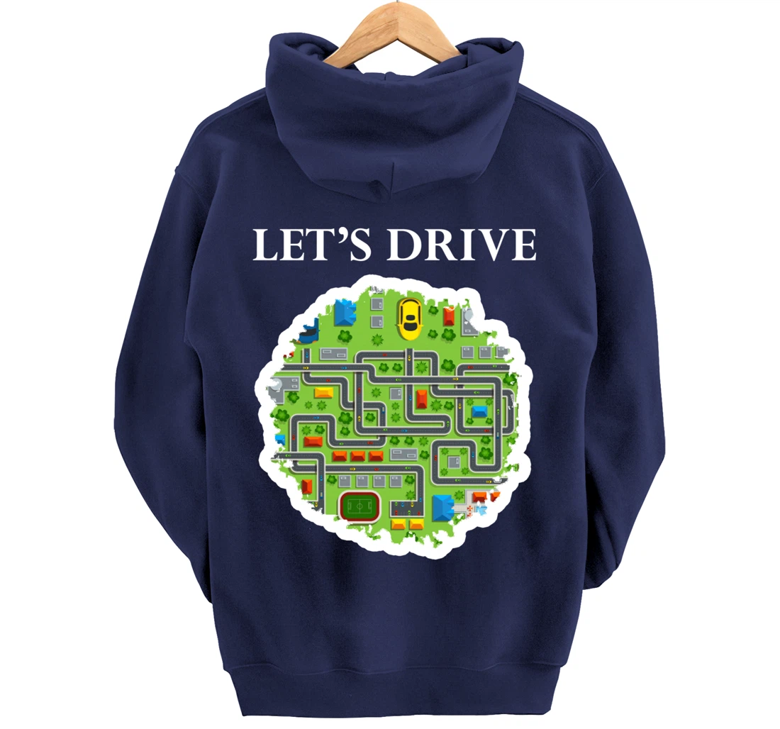 Play Car Mat Drive Cars Roads And Streets Pullover Hoodie