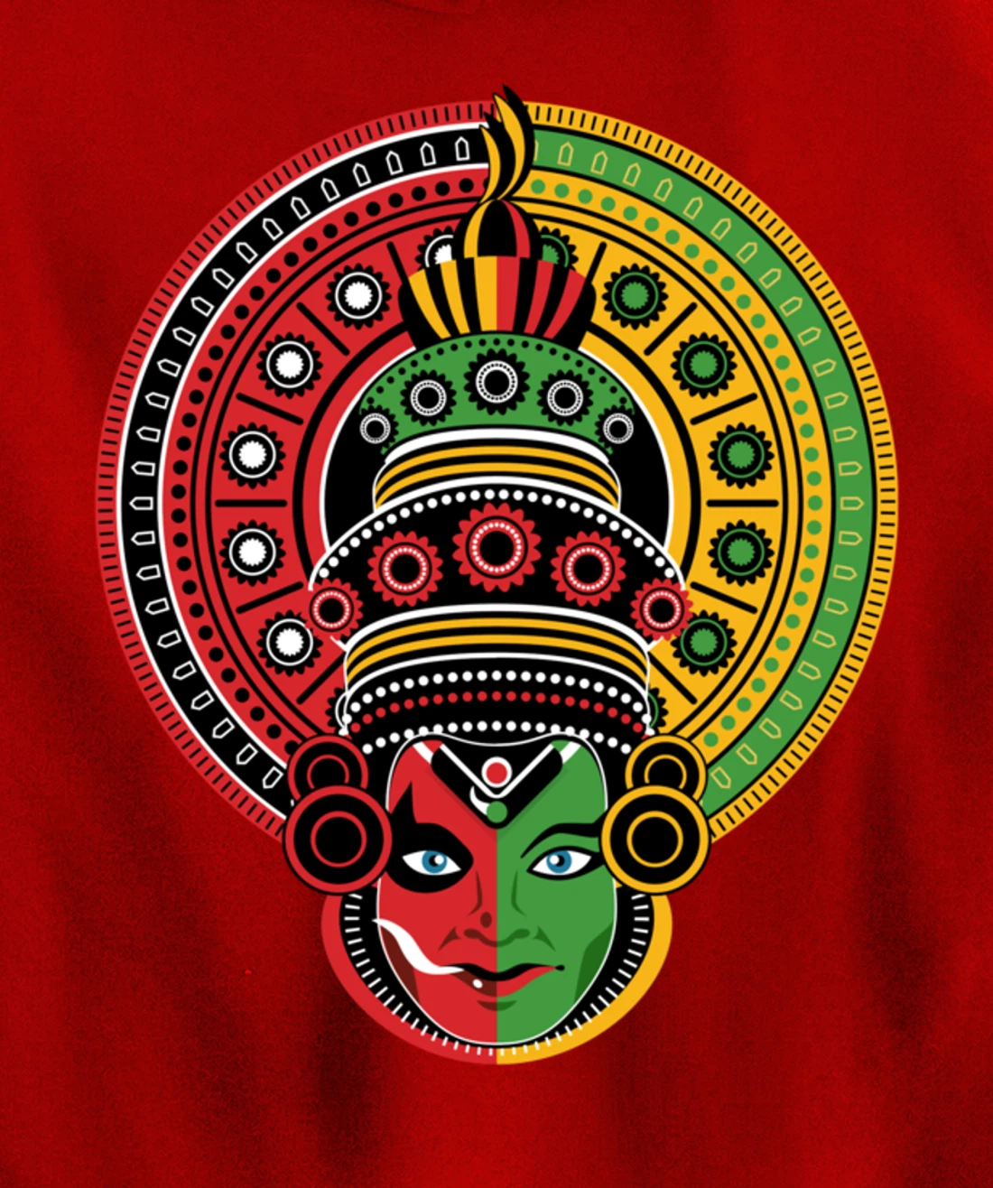 Kerala Culture The Two Faces of Theyyam And Kathakali Pullover Hoodie