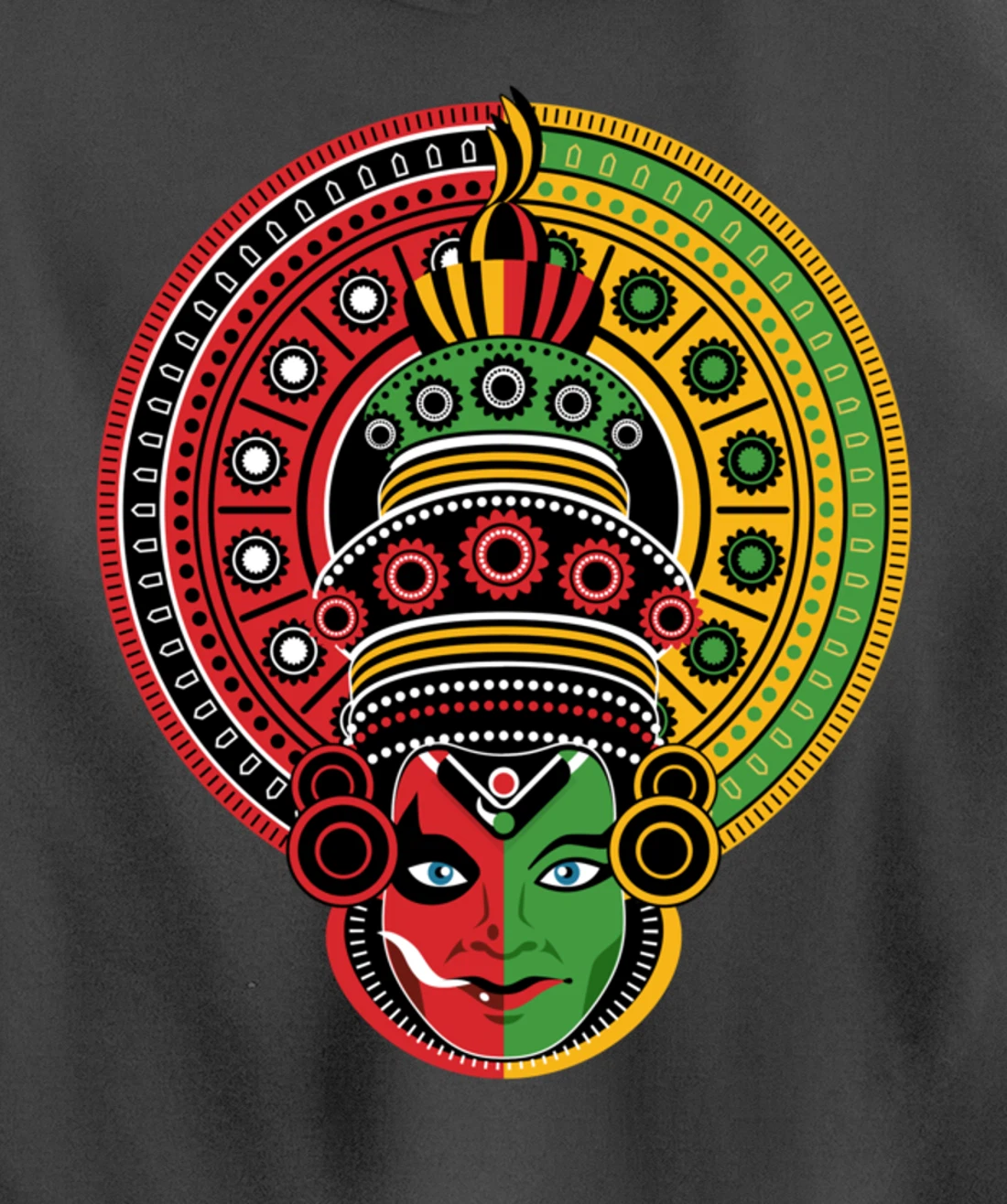 Kerala Culture The Two Faces of Theyyam And Kathakali Pullover Hoodie