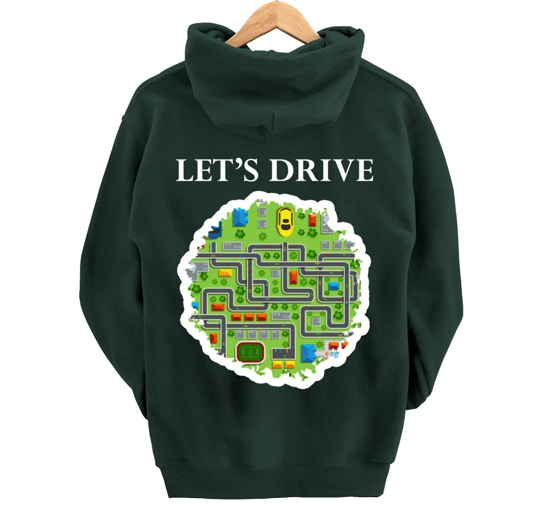 Play Car Mat Drive Cars Roads And Streets Pullover Hoodie