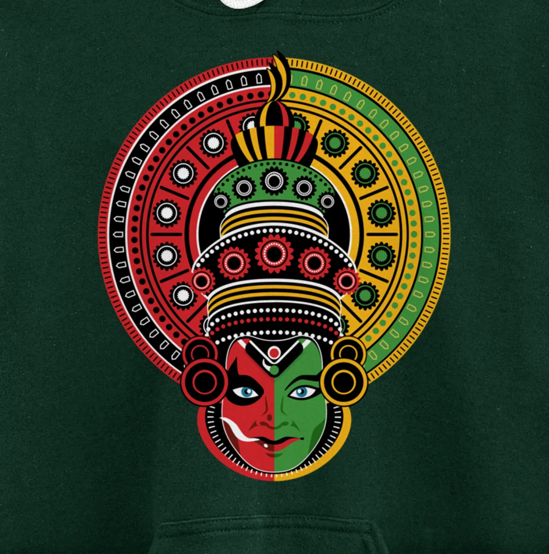 Kerala Culture The Two Faces of Theyyam And Kathakali Pullover Hoodie