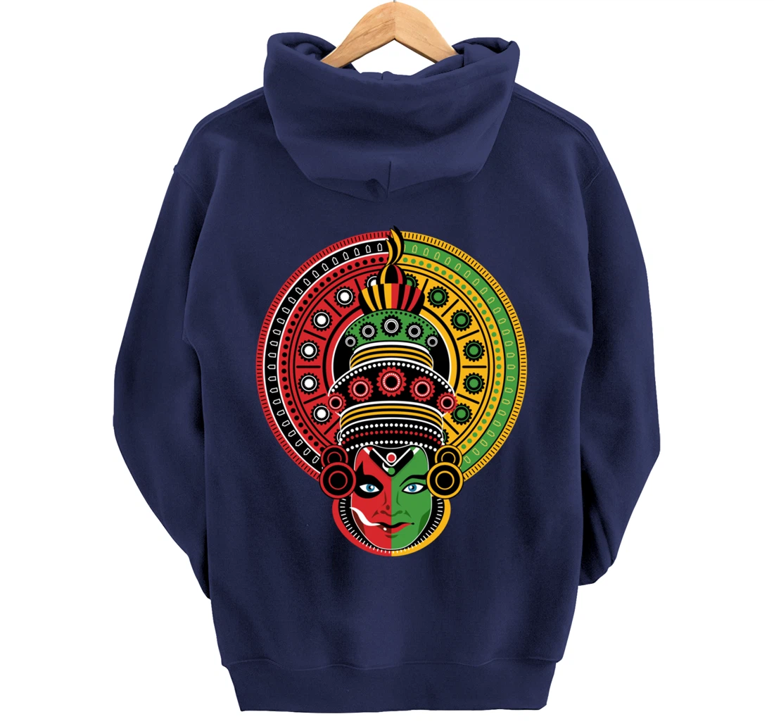 Kerala Culture The Two Faces of Theyyam And Kathakali Pullover Hoodie