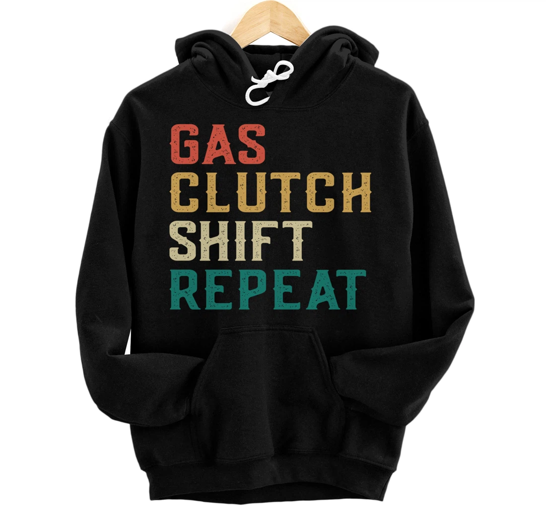 Gas Clutch Shift Repeat Funny Bike Riding Motorcycle Rider Pullover Hoodie