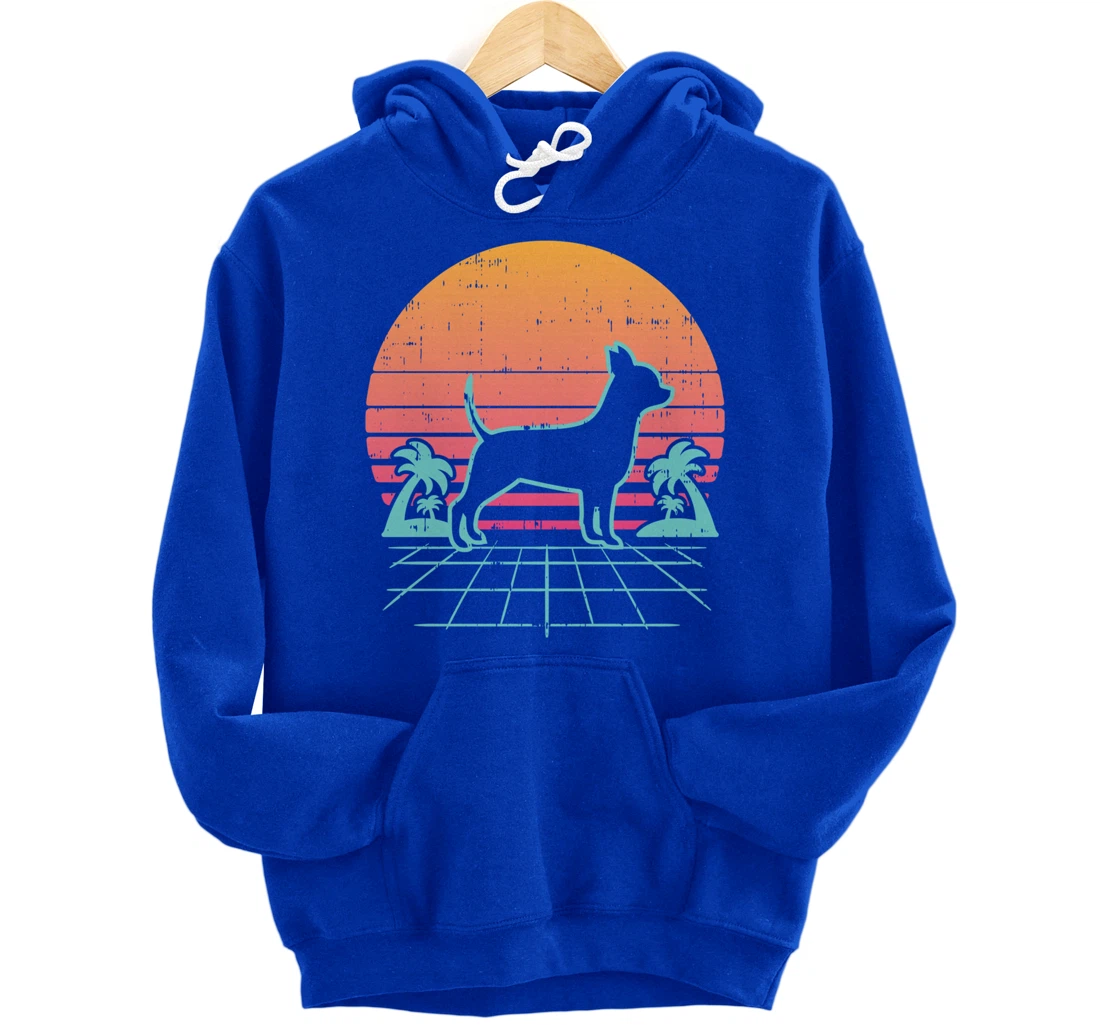 Chihuahua Vaporwave Retro Chiwawa Dog 80s 90s Japanese Gift Pullover Hoodie